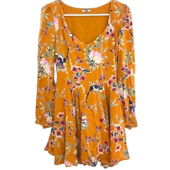 Urban Outfitters Ecote Rosalinda Multifloral Minidress Fit & Flare Side Zip Sz 6 - Picture 5 of 14